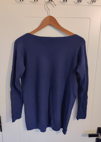 Kadın Mavi Uzun Kollu Triko Kazak - Görsel 3