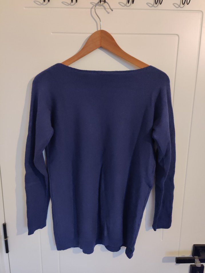 Kadın Mavi Uzun Kollu Triko Kazak - Görsel 3