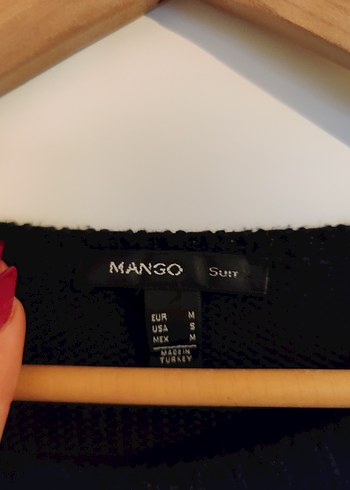 Mango Siyah Kadın Triko Örgü Salaş Kazak - Görsel 3