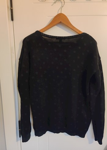 Mango Siyah Kadın Triko Örgü Salaş Kazak - Görsel 2