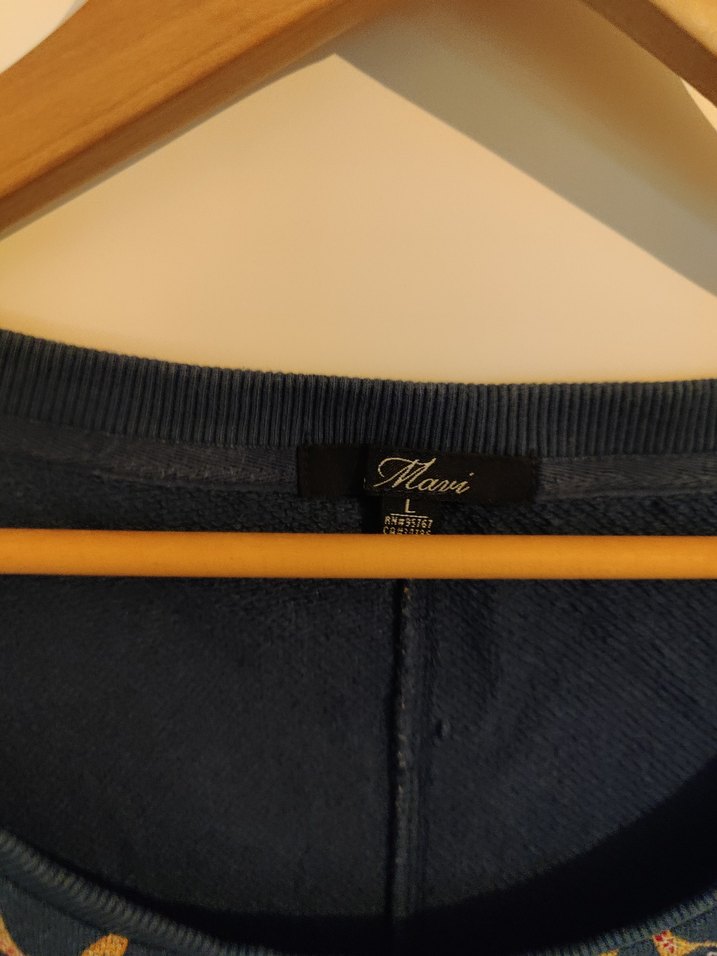 Desenli Mavi Salaş sweatshirt - Görsel 2