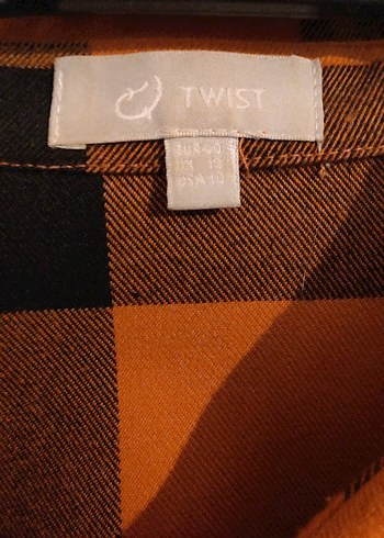 Twist Düğmeli Cep Detaylı Ekose Kadın Gömlek - Görsel 2