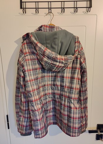 Gri Ekose Desenli Kadın mont - Görsel 2