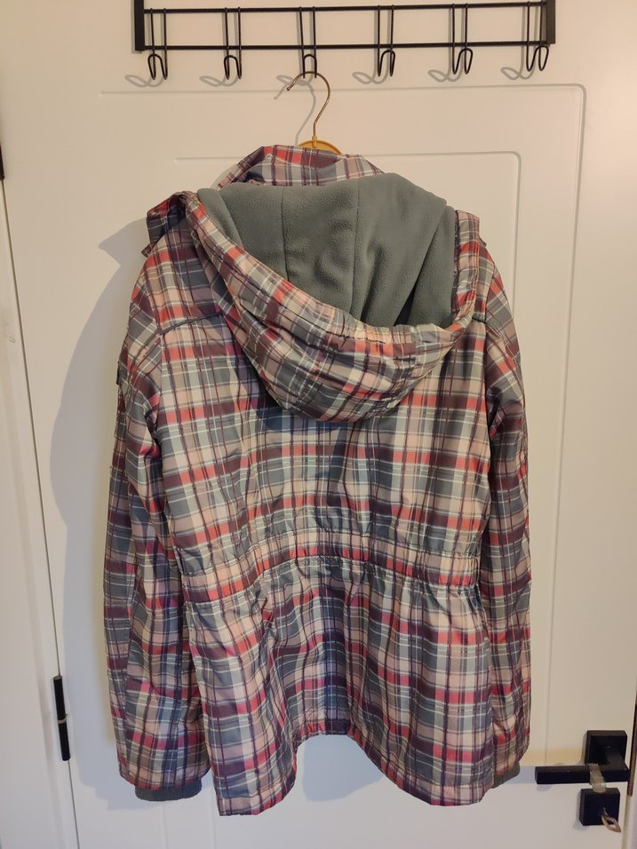 Gri Ekose Desenli Kadın mont - Görsel 2