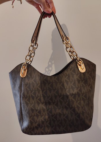 Micheal Kors Zincir Detaylı Kahverengi Deri Kadın Çanta - Görsel 2