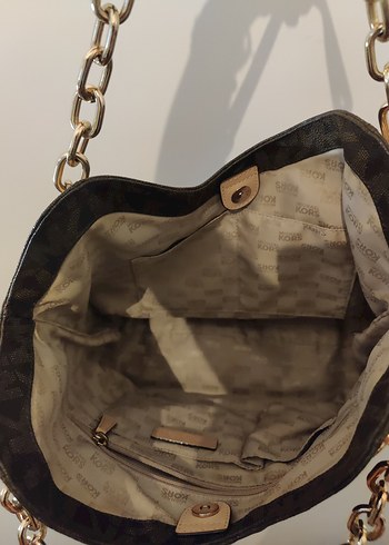 Micheal Kors Zincir Detaylı Kahverengi Deri Kadın Çanta - Görsel 4