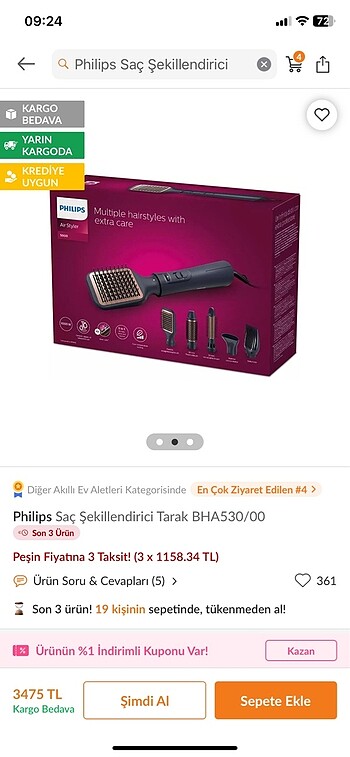 Philips Çok iyi durumda hiç kullanılmadı