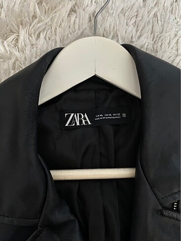 xl Beden Zara Suni Deri Biker Ceket