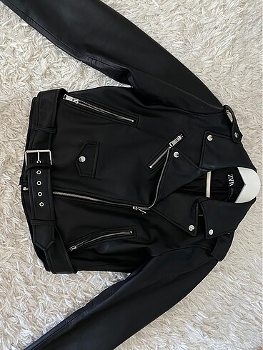 Zara Zara Suni Deri Biker Ceket