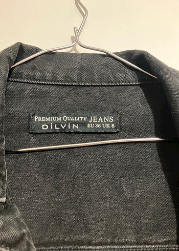 Dilvin Siyah Düğmeli Oversize Denim Ceket