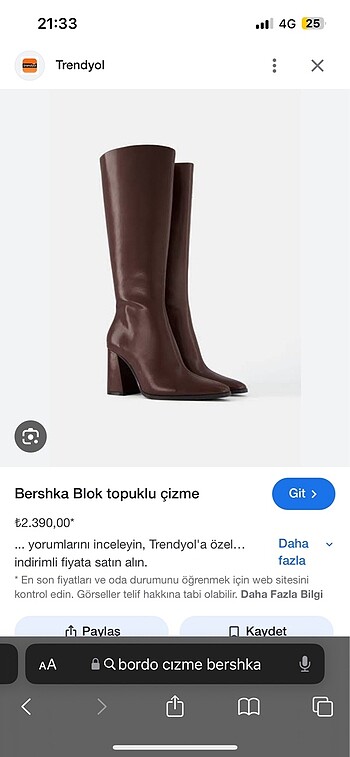 Bordo çizme bershka