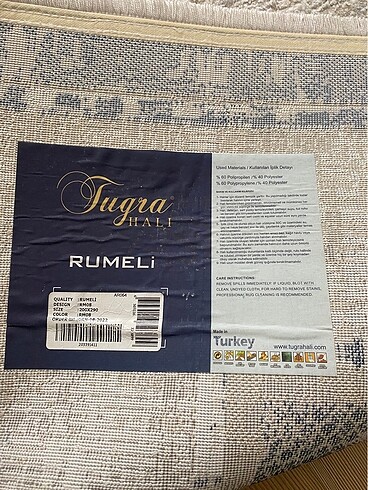  Beden lacivert Renk Tuğra halı 6 metre