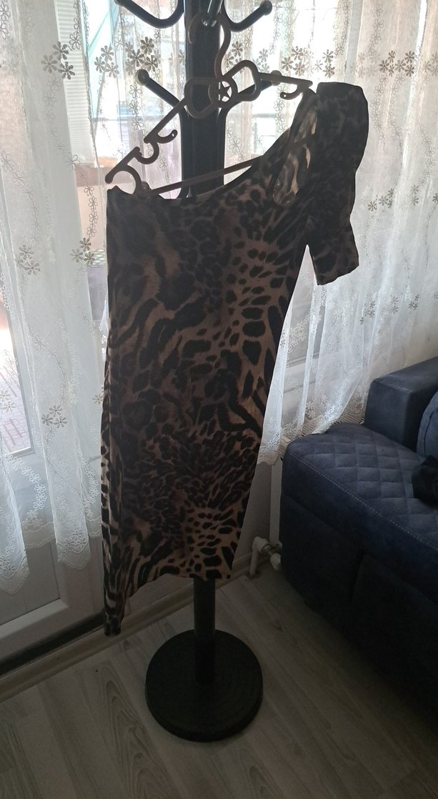 Leopar Desenli V Yakalı Tunik - Görsel 2