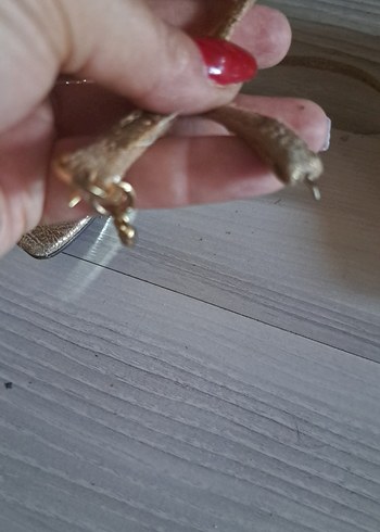 Diger Altın Rengi Yılan Desenli Dolgu Topuklu Kadın Ayakkabı - Görsel 4