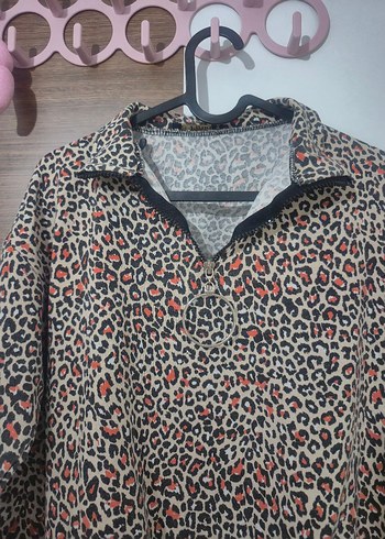 Diğer Leopar Desenli Düğmeli Kadın Ceket