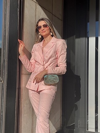 s Beden Pembe takım elbise