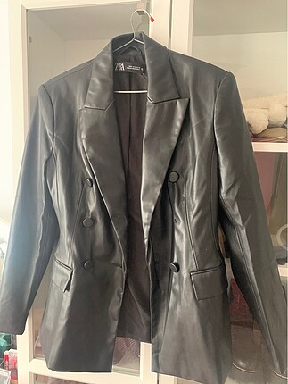 m Beden siyah Renk Zara deri blazer