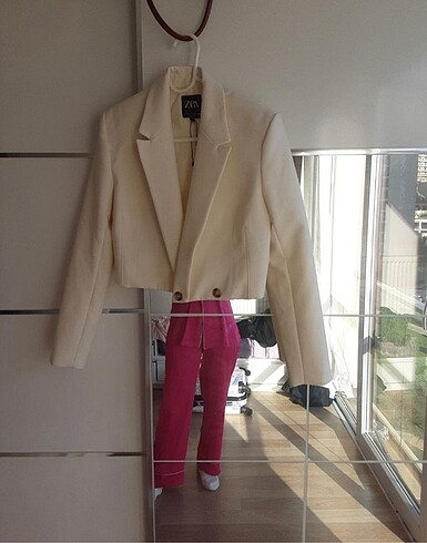 s Beden ten rengi Renk Zara crop blazer