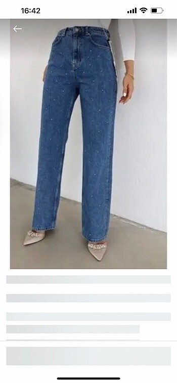 Mango taşlı jean