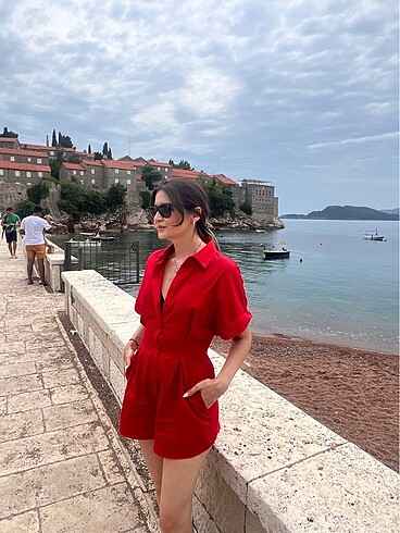 s Beden Kırmızı tulum