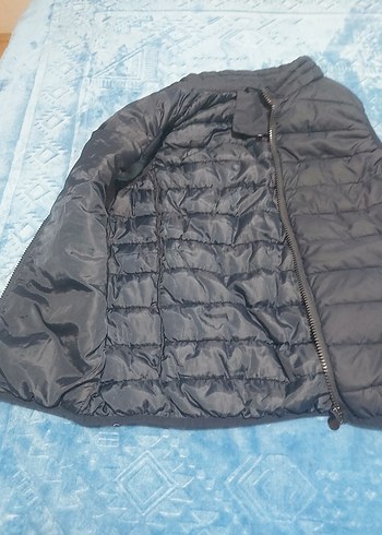 Fermuarlı Gri Kadın Puff Yelek - Görsel 2