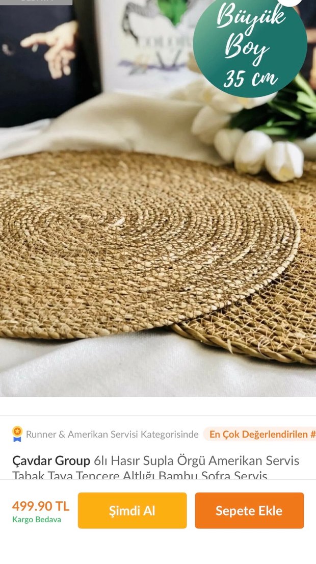 6lı Bohem Tarzı Bej Hasır Amerikan Servisi - Görsel 3