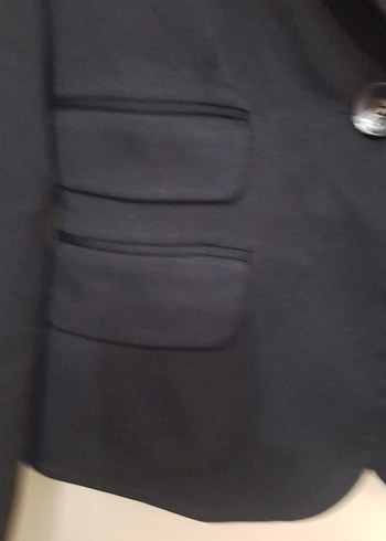 Düğmeli Siyah Kadın Blazer Ceket - Görsel 2