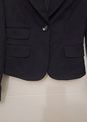 Düğmeli Siyah Kadın Blazer Ceket - Görsel 3