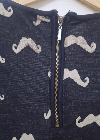 siyah Baskılı Kadın Kazak - Görsel 4