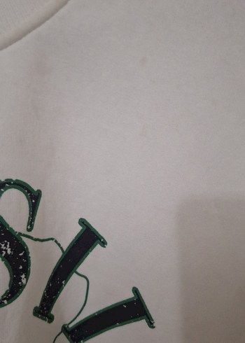 Beyaz Baskılı Pamuklu Kadın Sweatshirt - Görsel 4