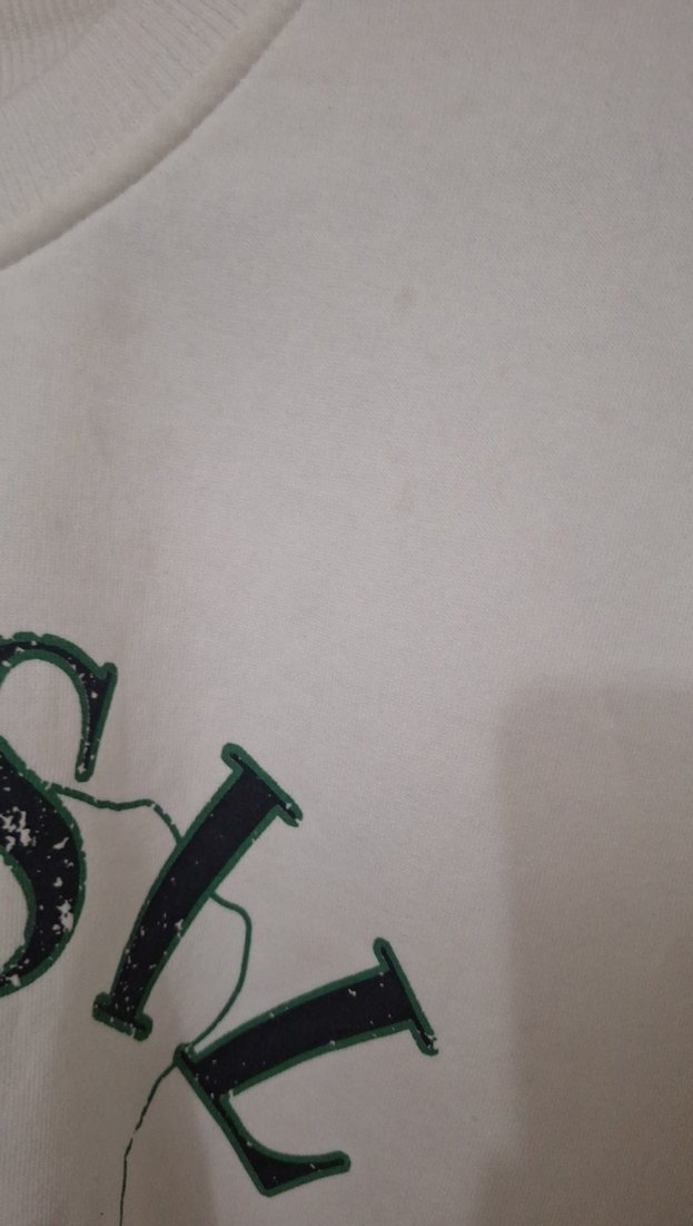 Beyaz Baskılı Pamuklu Kadın Sweatshirt - Görsel 4