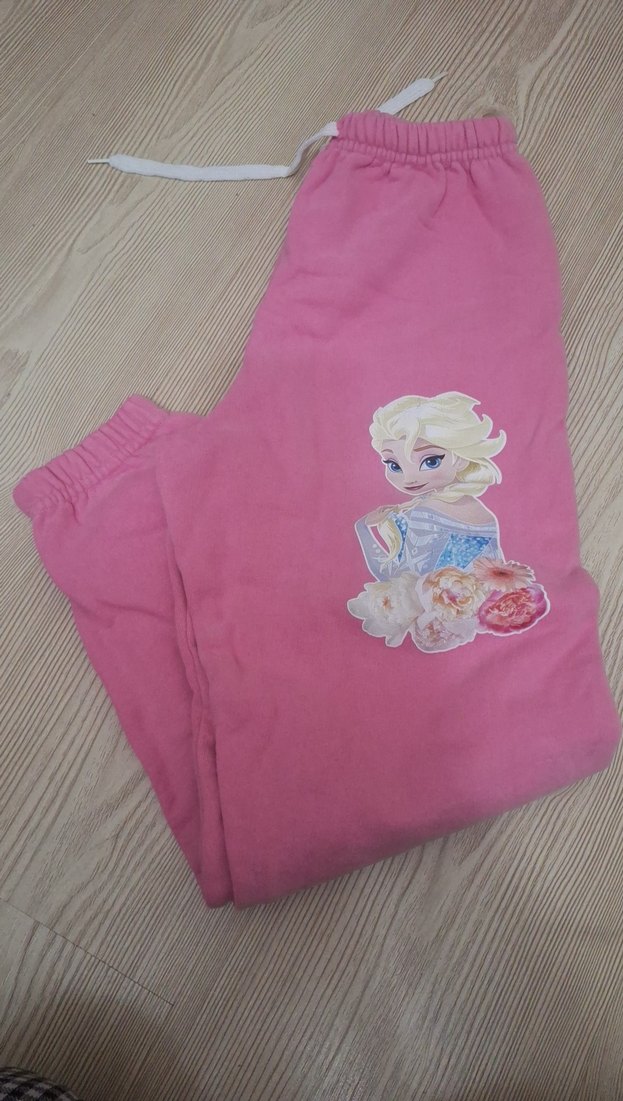 Kız Çocuk Pembe Baskılı Eşofman Altı - Görsel 2