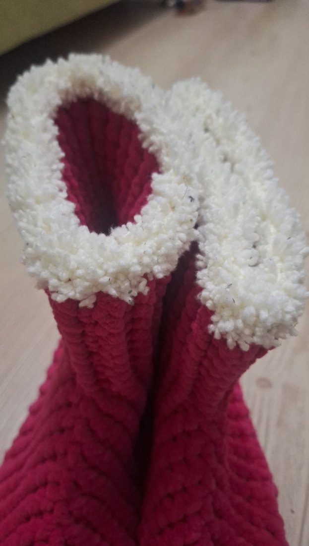 Pembe Örgü Sıcak Ev Terliği - Görsel 2