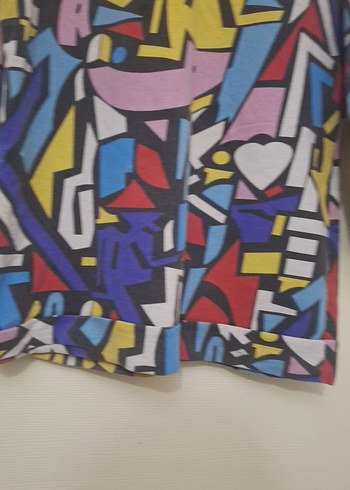 asimetrik desen kapişonlu sweatshirt - Görsel 3