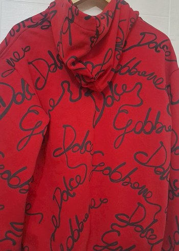 Kırmızı Baskılı Kapüşonlu Kadın Sweatshirt - Görsel 2