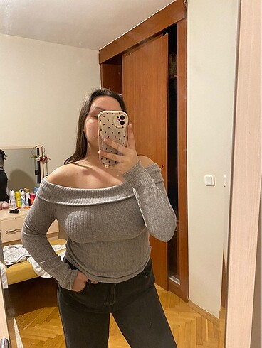 Stradivarius kayık yaka bluz