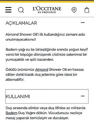 Beden Loccitane - Almond Duş yağı& Vücut Yağı