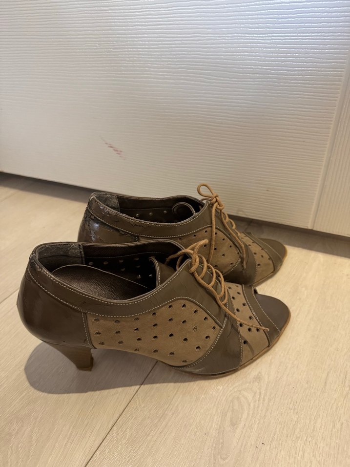 Kahverengi  Topuklu Kadın Ayakkabı - Görsel 2