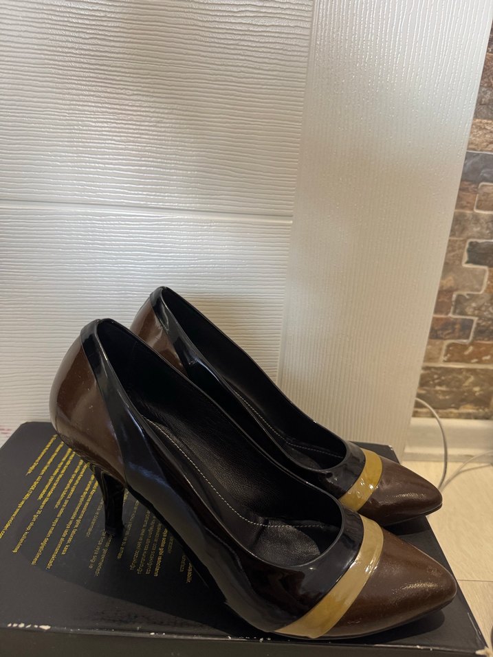 Kahverengi Stiletto Topuklu Kadın Ayakkabı - Görsel 2