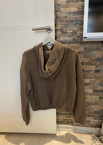 Pull and Bear Kahverengi Kapüşonlu Kadın Sweatshirt