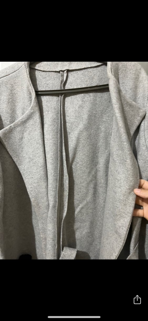 Gri Uzun Kaban, Siyah Kürk Detaylı - Görsel 4