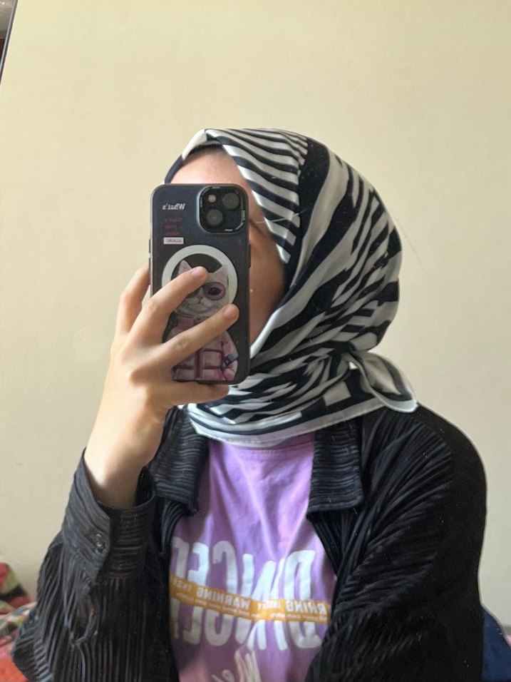 Kadın Gri Drapeli Suni Kumaş eşarp şal - Görsel 2