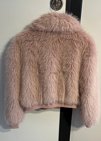 Bej Pembe Kürk Mont - Görsel 3