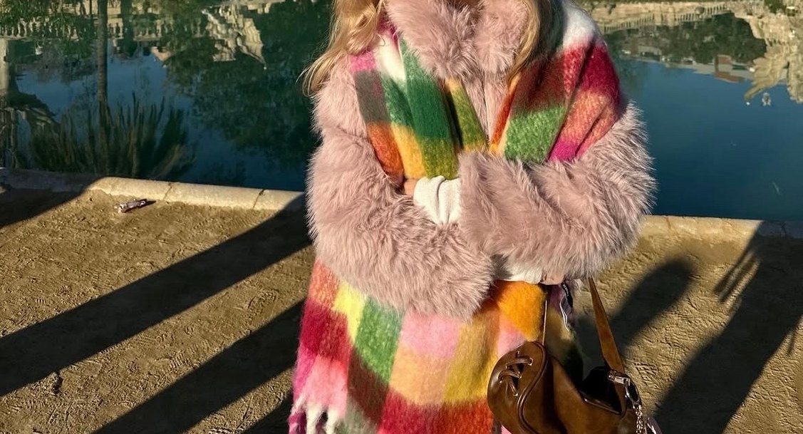 Bej Pembe Kürk Mont - Görsel 4