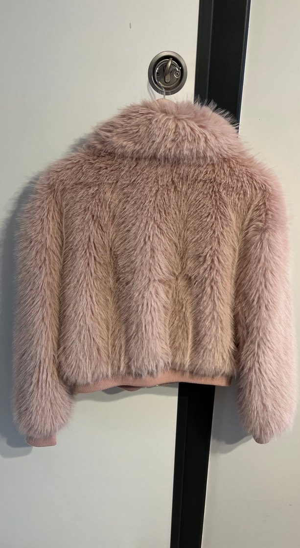 Bej Pembe Kürk Mont - Görsel 3