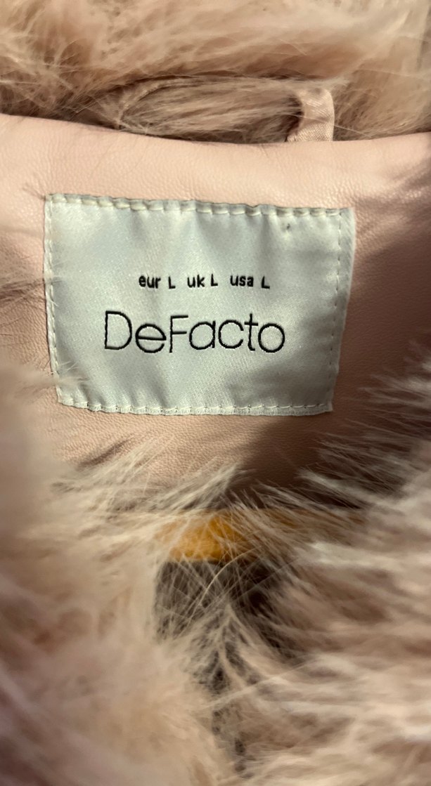 Bej Pembe Kürk Mont - Görsel 5