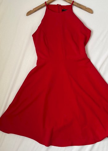 Kırmızı Midi Drapeli Kadın Abiye Elbise - Görsel 2