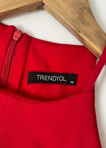 Kırmızı Midi Drapeli Kadın Abiye Elbise - Görsel 3