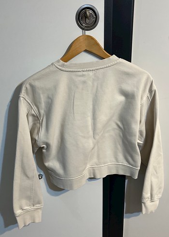 Beyaz Oversize Kadın Sweatshirt - Görsel 3
