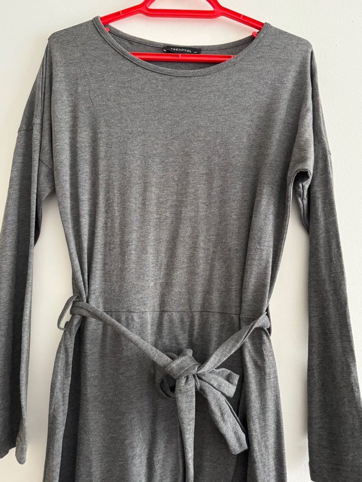 Gri Uzun Elbise - Görsel 2